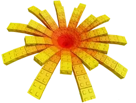 Burning Bud crop in Grow a Garden, fiery orange flower with gradient colors, 256x256px