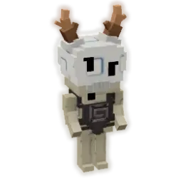 Kodama pet in Grow a Garden, white humanoid tree spirit with skull-like mask and brown wooden horns