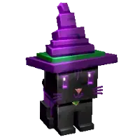 Black Cat pet in Grow a Garden, mystical black cat with witch hat, mythical rarity Halloween event exclusive pet with Witch's Nap ability for fruit size boost