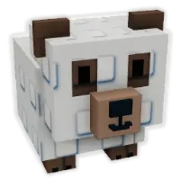 Ghost Bear pet in Grow a Garden, white grizzly bear with glowing eyes, rare rarity Halloween event exclusive pet with Boo! ability for Spooky mutations