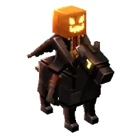 Headless Horseman pet in Grow a Garden, black horse with glowing pumpkin head, prismatic rarity Halloween event exclusive pet
