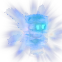 Luminous Sprite in Grow a Garden: a glowing sprite casting a pink luminous wave on a nearby crop