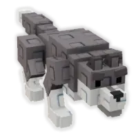 Wolf pet in Grow a Garden, light gray and white wolf with legendary rarity, Wolf Howl ability for Moonlit mutations and Werewolf transform